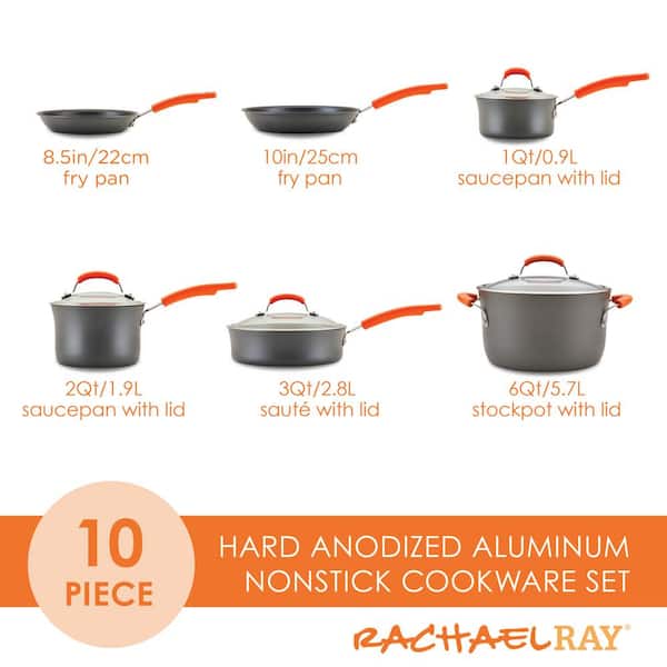10 Piece Nonstick Aluminum Orange Cookware Set with Silicone Strainer Lids  - China Aluminium Cookware Set, Silicone Cookware Set