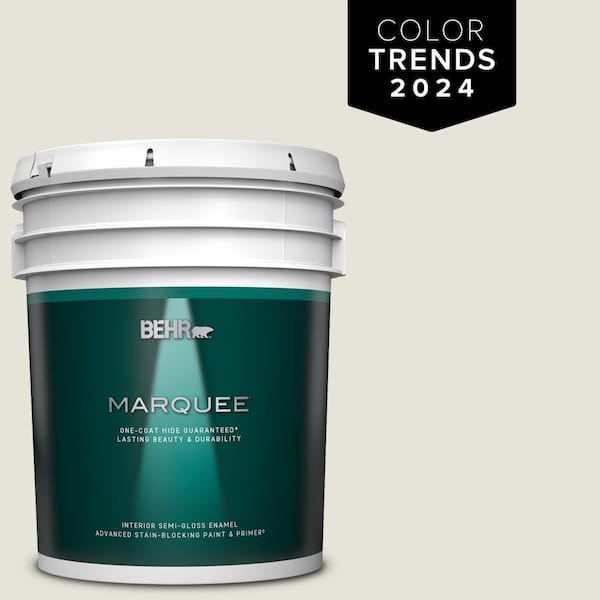 BEHR MARQUEE 5 gal. Home Decorators Collection #HDC-NT-21 Weathered White Semi-Gloss Enamel Interior Paint & Primer