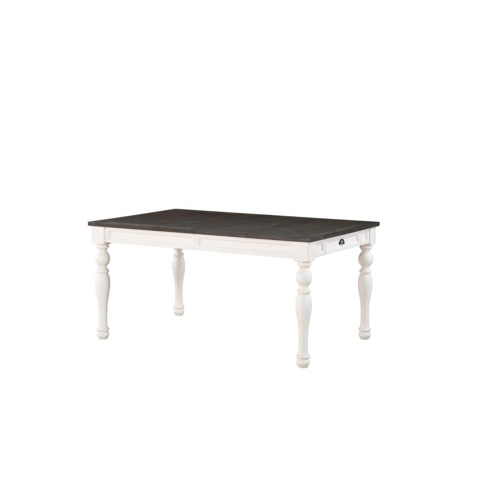 Joanna Farmhouse Chic 7-Piece Dining Set in Ivory and Dark Oak