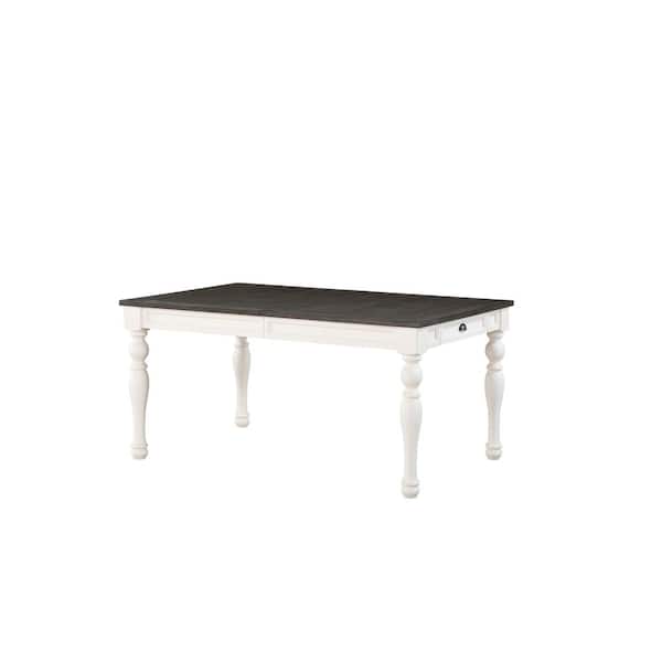 Joanna 7-Piece Dining Set in Ivory and Dark Oak Wood Finish