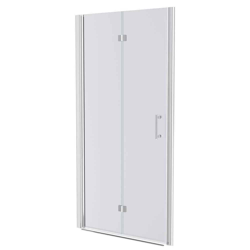 32-33.375 in. W x 72 in. H Bi-Fold Frameless Shower Doors in Chrome Finish with Tempered Glass price history on PriceWatchPro