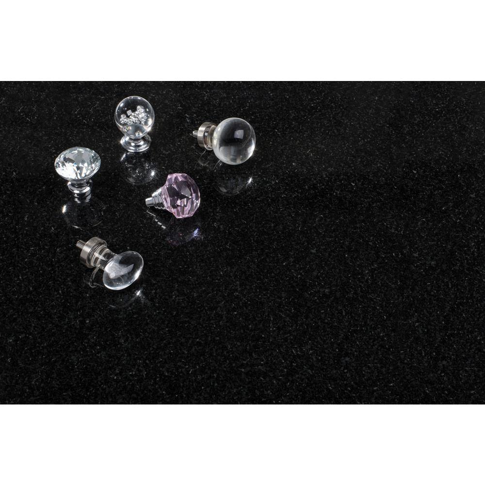 Crystal Palace Clear Glass and Chrome Round Cabinet Knob