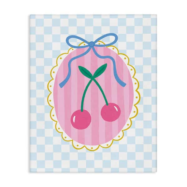 Stupell Industries Sweet Cherries on Checkered by Nina Seven Unframed Food Graphic Art Print 30 in. x 24 in.