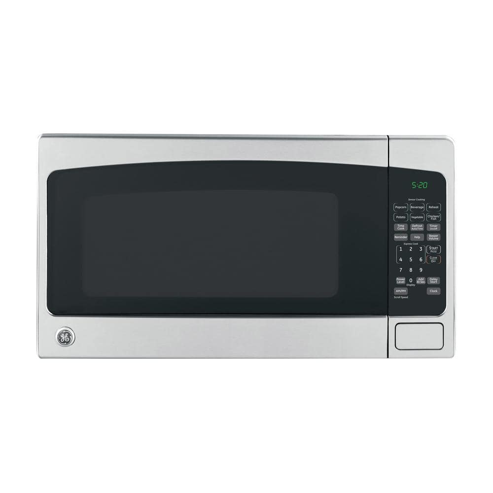 GE 2.0 Cu. Ft. Stainless Steel Black Countertop Microwave Oven