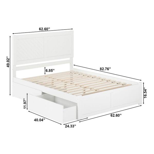 AFI Canyon White Solid Wood Frame Queen Platform Bed with