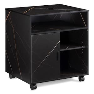 Stone Black Cabinet with Two lockable casters