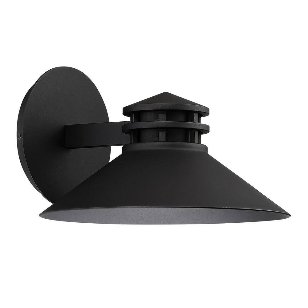 Sodor 10" Black LED Outdoor Wall Light with Dimmable Flood Beam