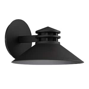 Sodor 10 in. Black Integrated LED Outdoor Wall Sconce, 3000K