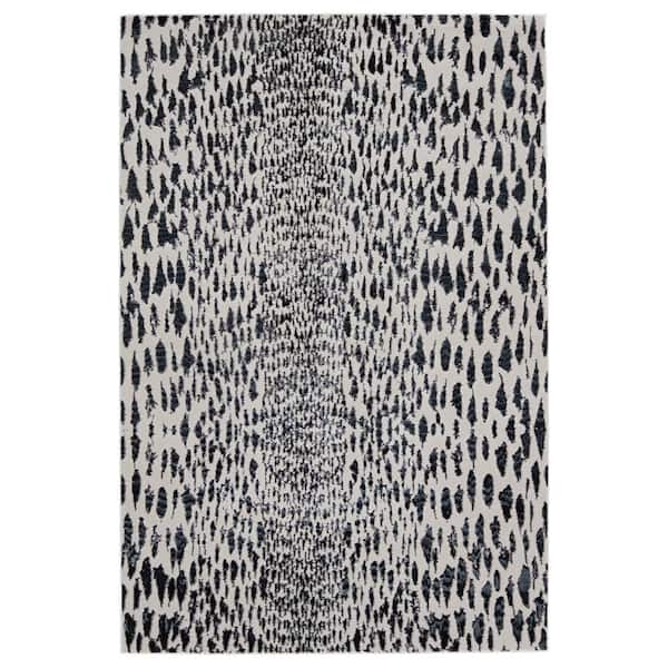 Jaipur Living Nikki Chu Kimball Power-Loomed Dark Blue/Ivory 5 ft. x 7 ft. 6 in. Animal Rectangle Area Rug