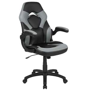 Gray LeatherSoft Upholstery Racing Game Chair