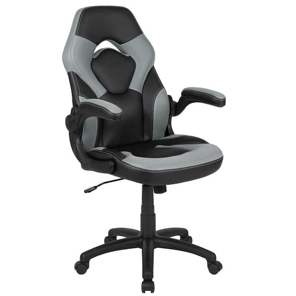 Carnegy Avenue Gray LeatherSoft Upholstery Racing Game Chair