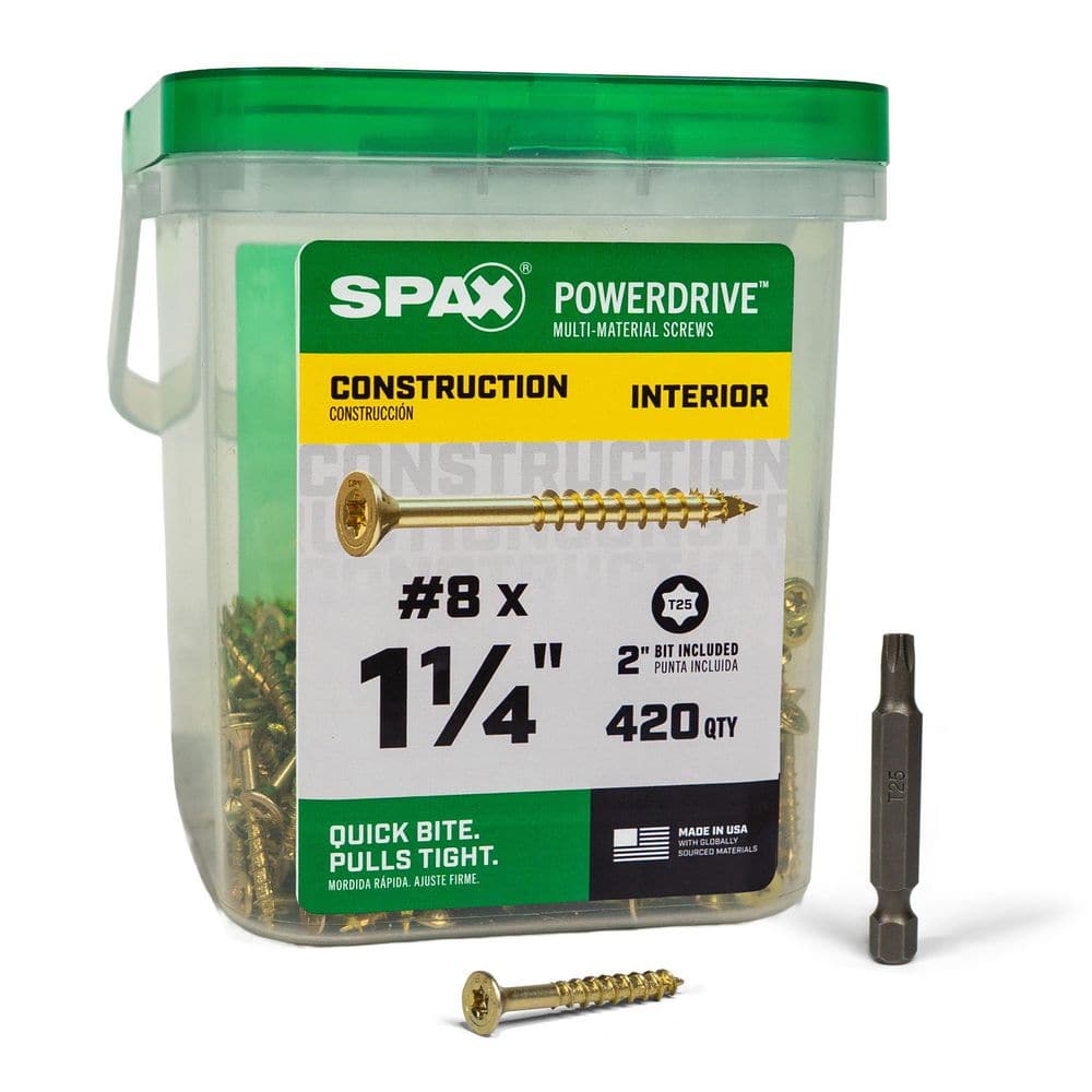 SPAX #8 x 1-1/4 in. PowerDrive Interior T25 T-Star Flat Head