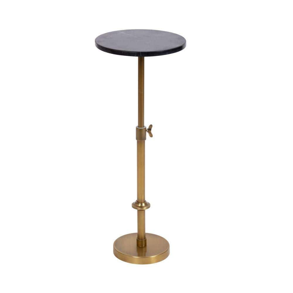 Engles 10.00 in. Gold Round Marble End Table - thumbnail 7