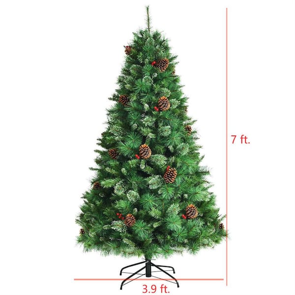 Angeles Home 7 Ft.green Pre-Lit Hinged Christmas Tree with 500 LED Lights Remote Control