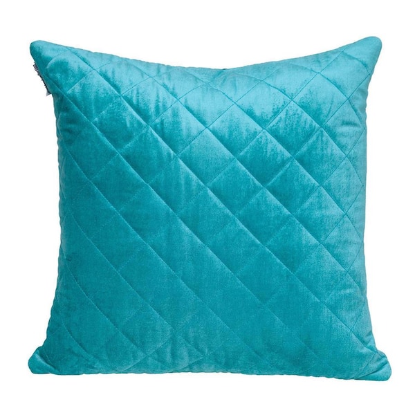 PARKLAND COLLECTION Milo Transitional Quilted Aqua Throw Pillow
