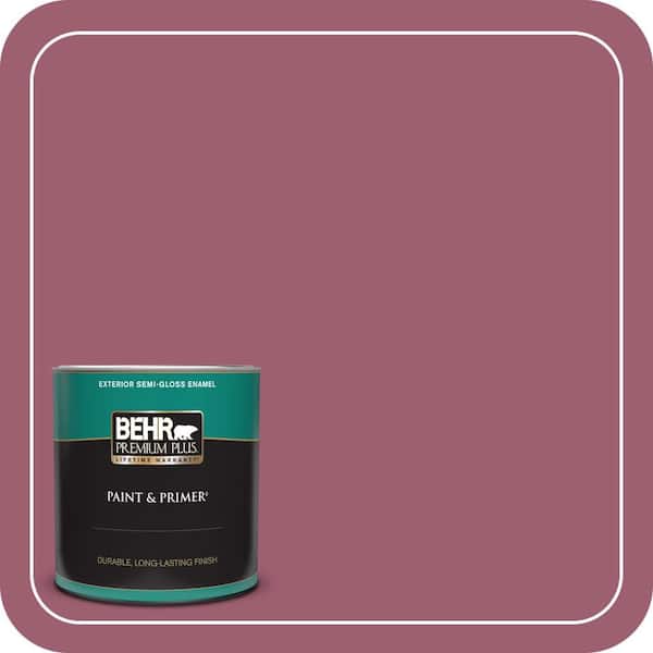 BEHR PREMIUM PLUS 1 qt. #M130-6 Tropical Hibiscus Semi-Gloss Enamel Exterior Paint & Primer