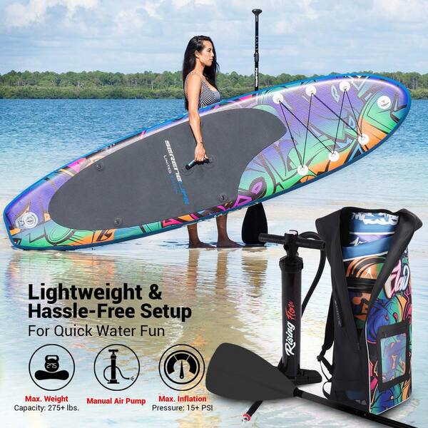 thumbnail image 2 of GYMAX 6FT Stand Up Paddle Board - Lightweight Surfboard With Removable Fins & Safety Leash 2 of 14