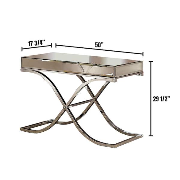 Sundance 48 in. Chrome Standard Rectangle Glass Console Table