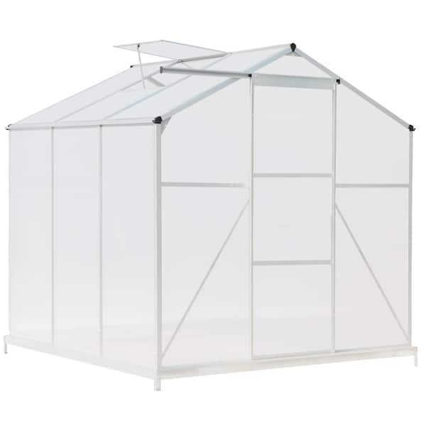 Unbranded 72 in. W x 72 in. D x 78 in. H Greenhouse in Sliver with 6.69 in. W Foundation