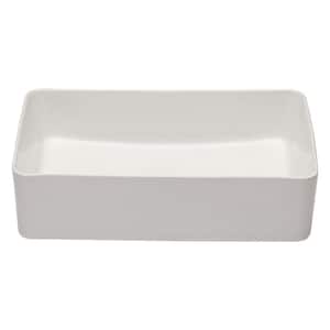 21-1/2 in. x 13-1/2 in. Undermount Rectangular Ceramic Bathroom Vessel Sink in White