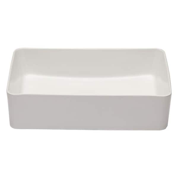 LORDEAR 21-1/2 in. x 13-1/2 in. Undermount Rectangular Ceramic Bathroom Vessel Sink in White