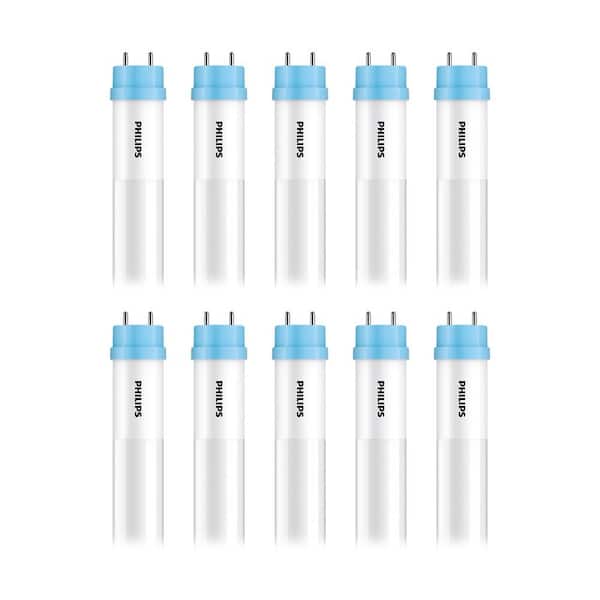 Philips 32-Watt Equivalent 48 in. T8 Type A Plug and Play Tube G13 Base LED Linear Light Bulb Bright White 3000K (10-Pack)