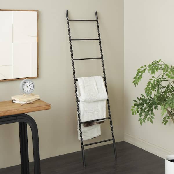 Litton Lane Black Metal 7-Rung Ladder