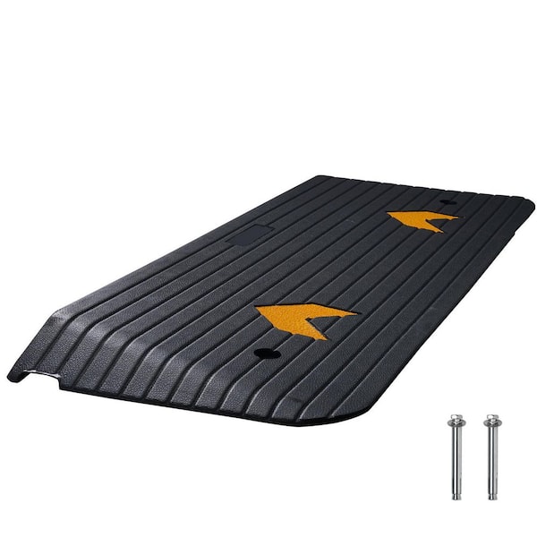 Upgraded Rubber Threshold Ramp, 1.5 in. Rise Wheelchair Ramp Doorway, Natural Curb Ramp Rated 33069 lbs. Load Capacity
