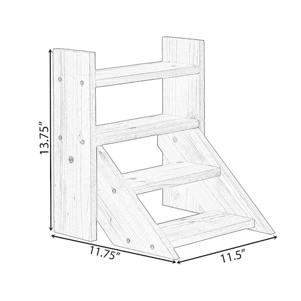 Vintiquewise Small Slim Narrow Wooden Shelf Stand Cart Plant Shelf with Artistic Roof Design Will Add A Touch of Rustic Elegance to Your Home