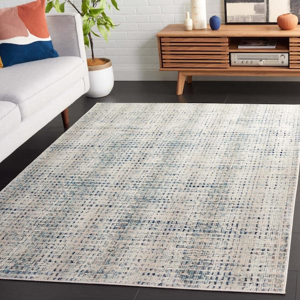 Rainbow Blue/Ivory 5 ft. x 8 ft. Woven Marle Indoor/Outdoor Area Rug