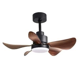 28 in. Smart Indoor Matt Black Ceiling Fan with 3 Color Temperature LED Lights and Remote Control Powered by Hubspace