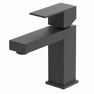 Luxurious Single Hole Single-Handle Bathroom Faucet in Matte Black Finish