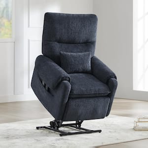 Crius Navy Fabric Lift Assist Power Recliner with Massage and Heated