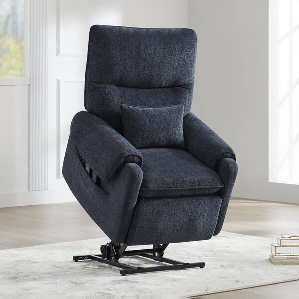 Spruce & Spring Crius Navy Fabric Lift Assist Power Recliner with ...