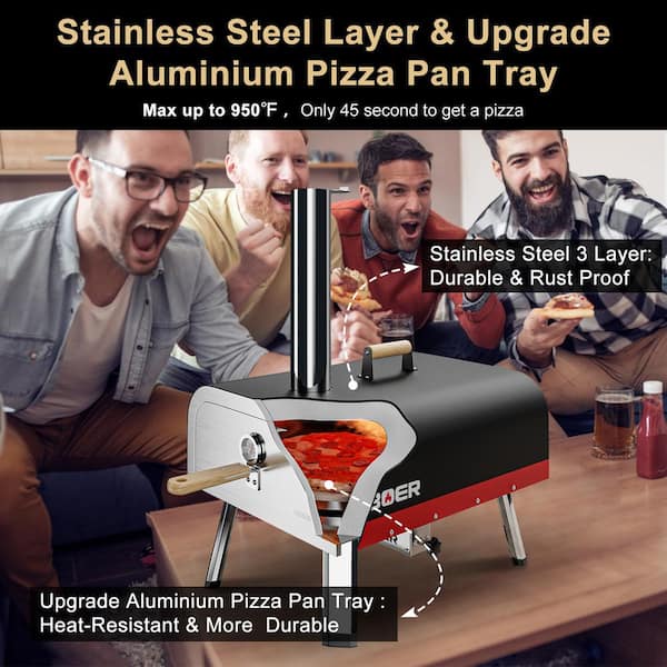 SIMOE Electric Pizza Oven,Indoor Pizza Oven with Handle & Removable Pizza  Tray & 30mins Timer, Multifunctional Countertop Pizza Oven Maker up to 12