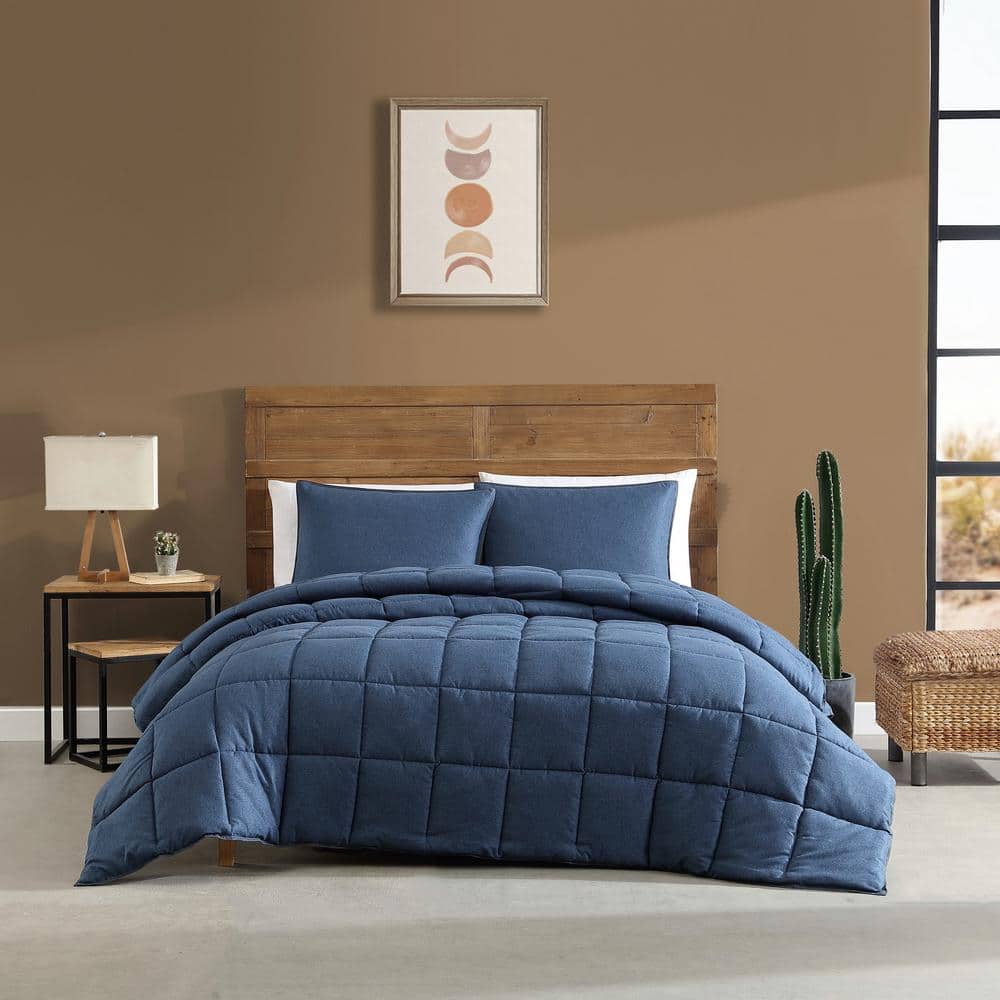 Wrangler Mesa 3-Piece Blue Microfiber King Comforter Set USHSA51222452 -  The Home Depot
