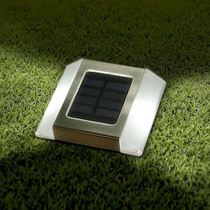 Stainless Steel Integrated 2-LED Solar Deck and Path Light (2-Pack)