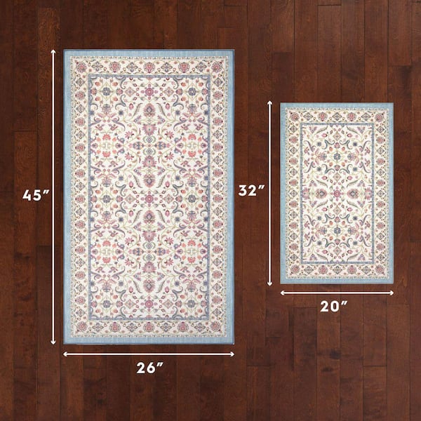 Laura Ashley Chatsworth 2 ft. x 4 ft. Woven Ivory Multi Floral 2