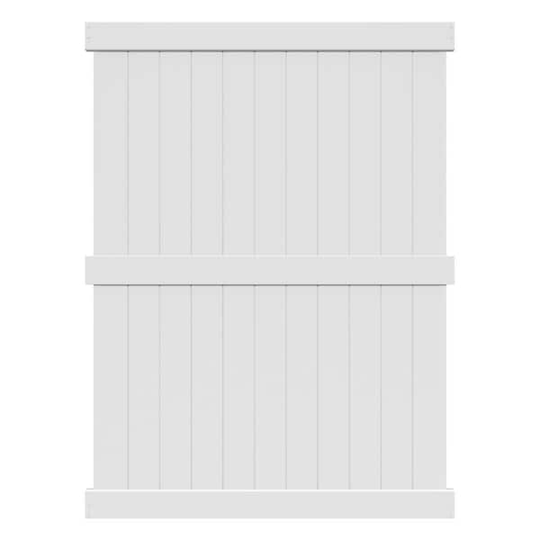 Barrette Outdoor Living Washington 8 ft. H x 6 ft. W White Vinyl Privacy Fence Panel Kit (Unassembled)