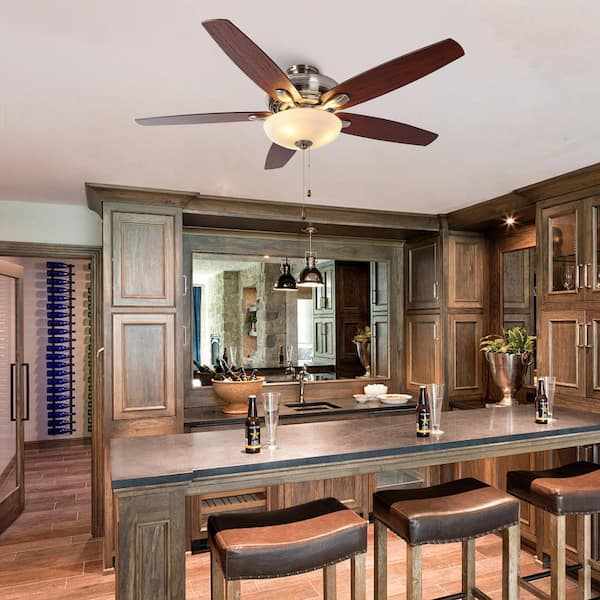 IHOMEadore 52 in. Indoor Polished Nickel Downrod and Flush