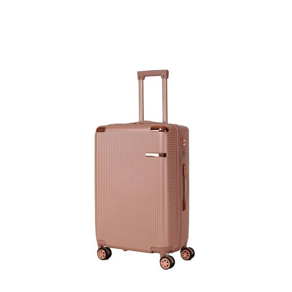 LIVACA 4-Piece Rose Gold ABS Plastic Hardside 360° Spinner