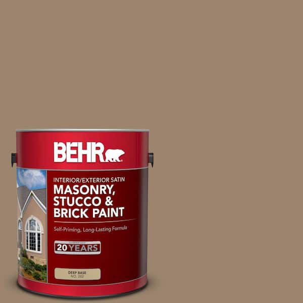 BEHR 1 gal. #MQ2-48 Sturdy Brown Satin Interior/Exterior Masonry, Stucco and Brick Paint
