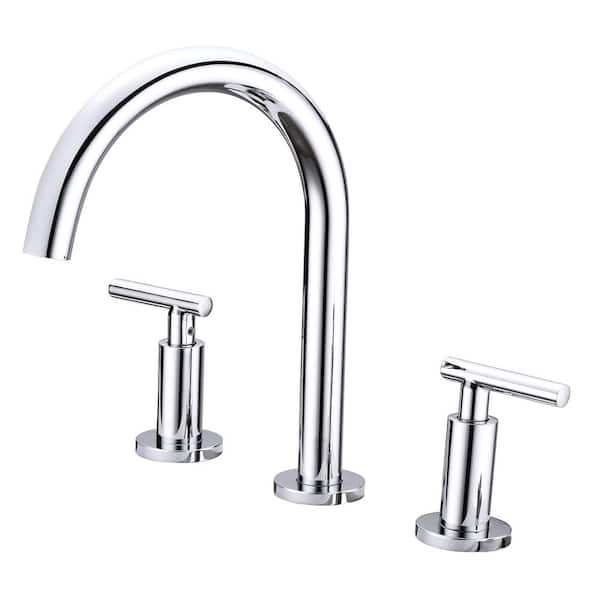 Unbranded 8 in. Widespread Double Handle Bathroom Faucet in Polished Chrome
