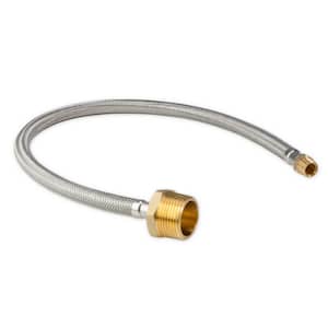 3/8 in. Male NPT x 1 in. Male NPT 24 in. Braided Stainless Steel Hose Connector