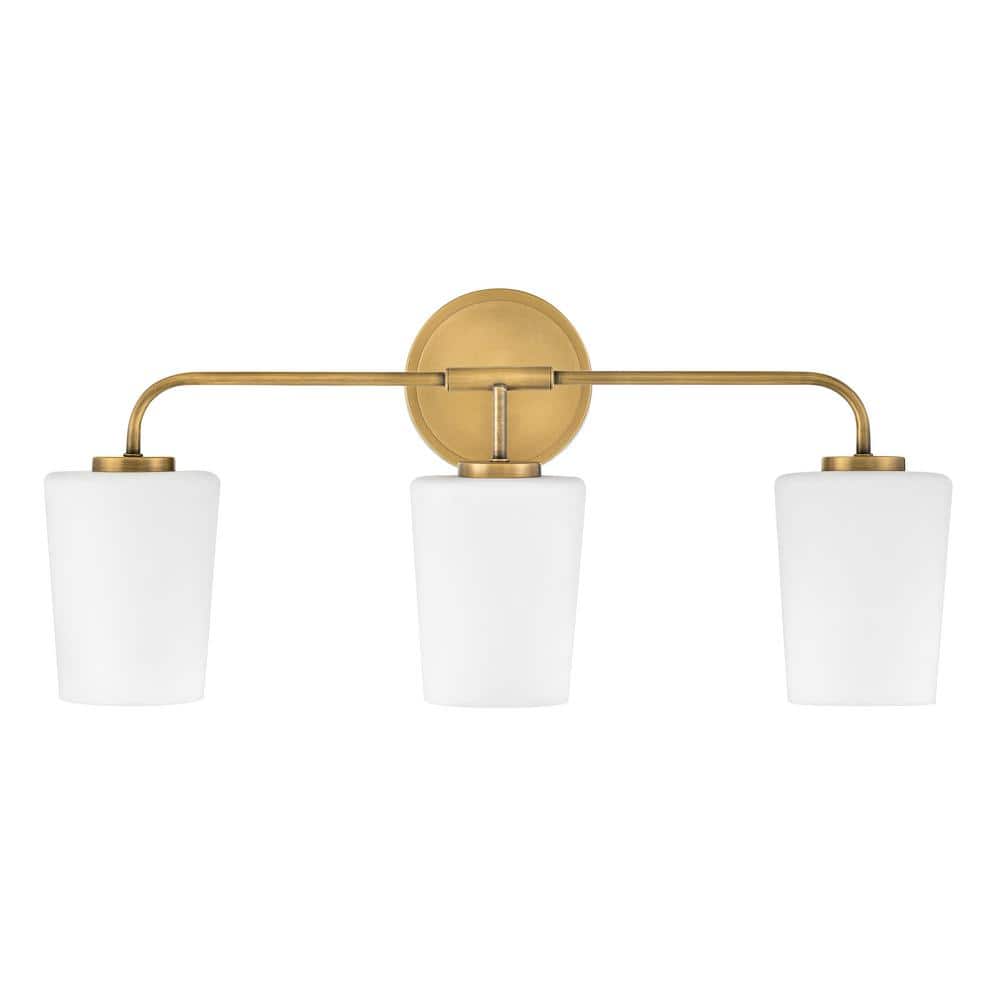Heritage Brass 3-Light Etched Opal Dimmable Vanity Light
