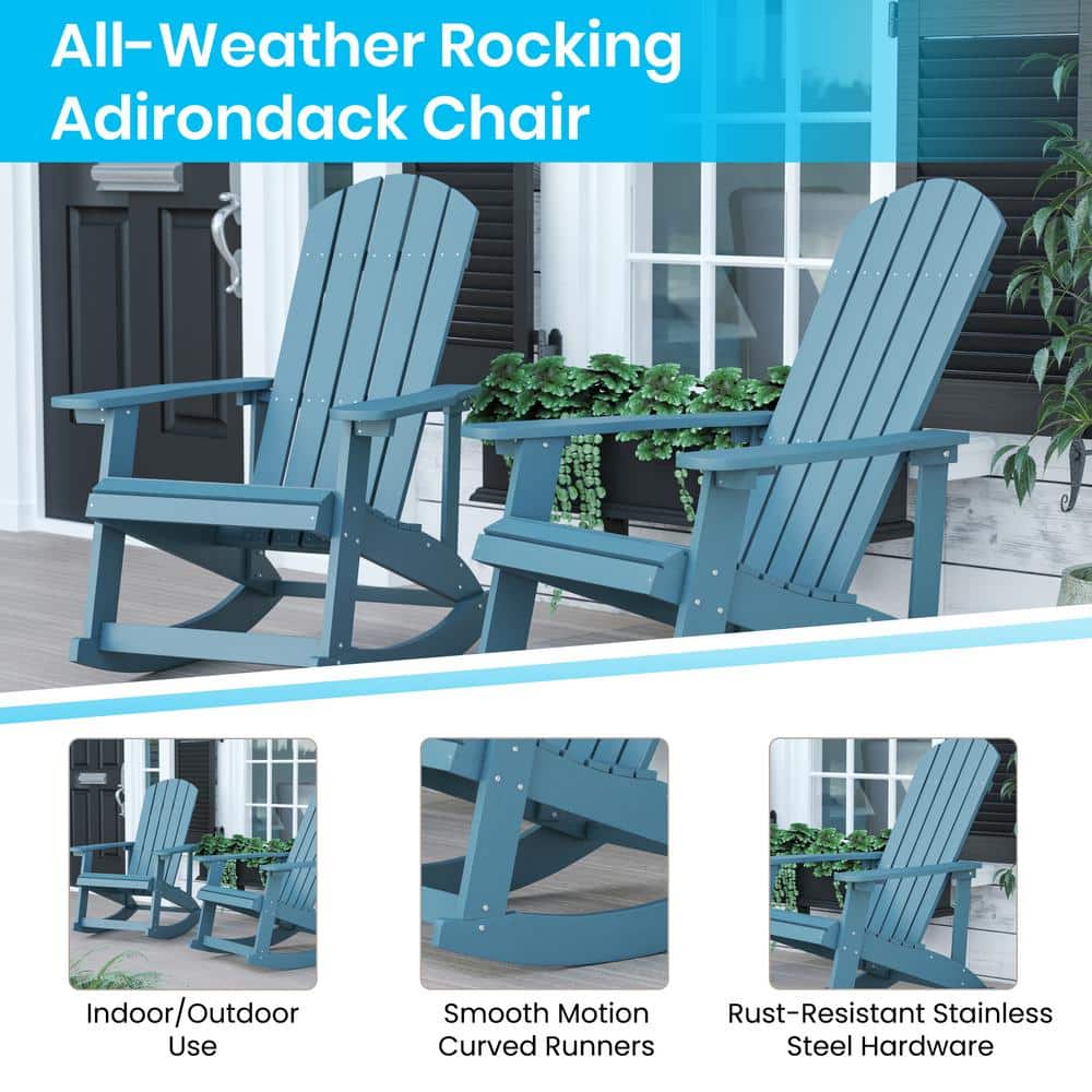 Sea Foam Polystyrene 3-Piece Rocking Chair Patio Set