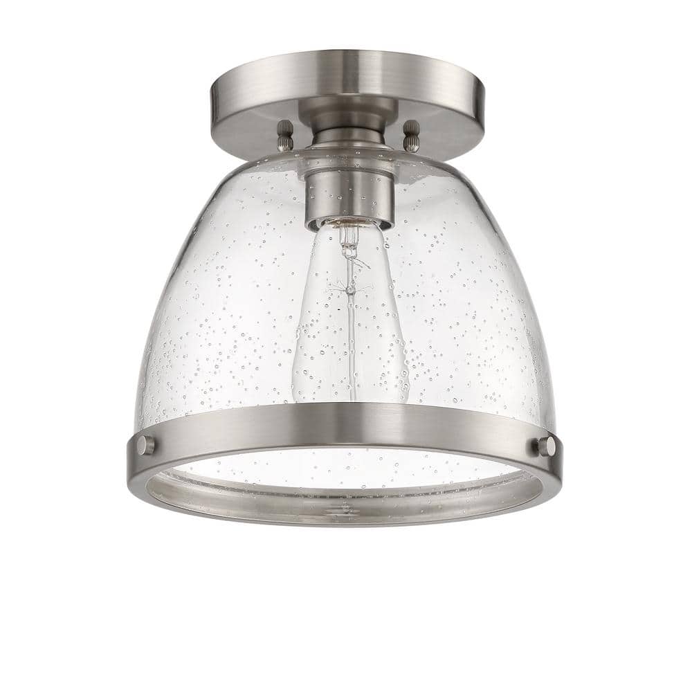 Elegant Lodie 7'' Glass & Nickel Ceiling Flushmount Light