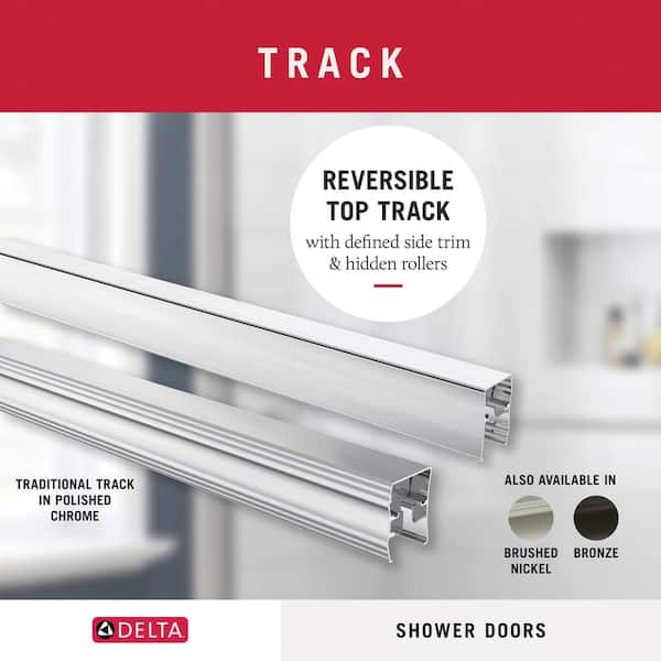 59.4 in. W x 2.1 in. D Frameless Sliding Shower/Tub Hardware Assembly Kit in Chrome
