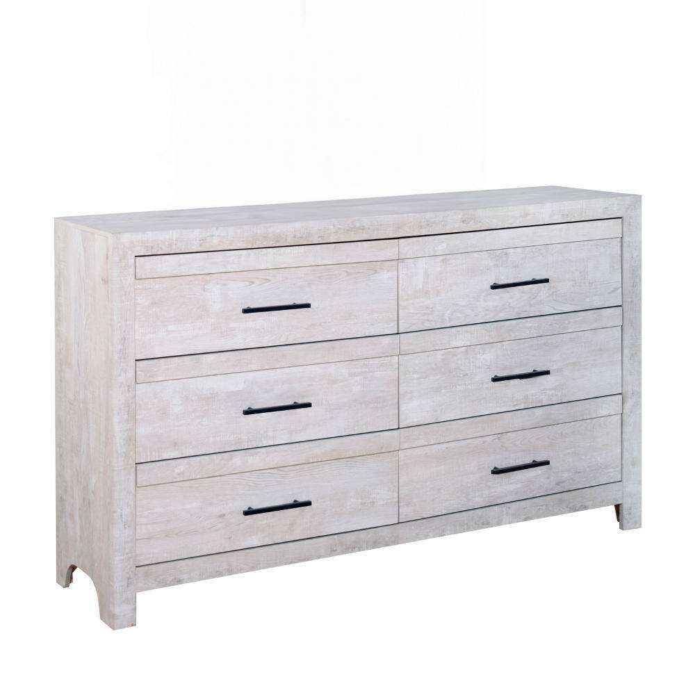 Bisca Light Gray 6-Drawer 62.99 in. Wide Dresser without Mirror