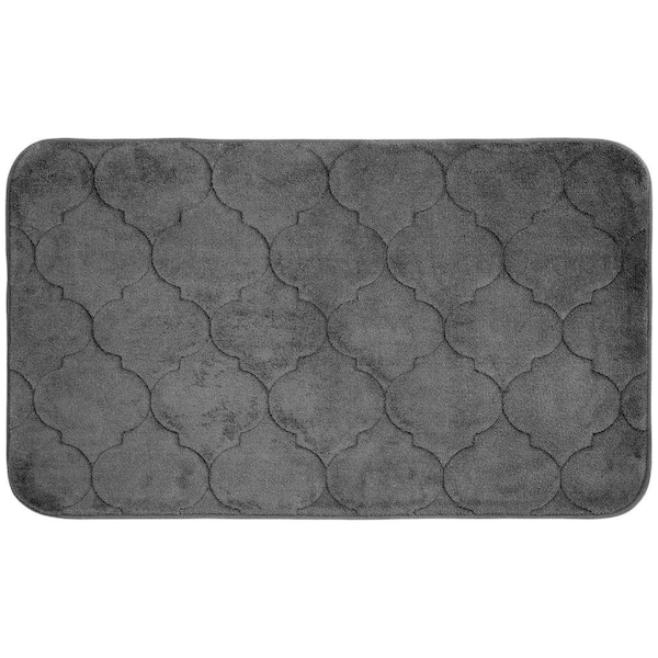 BounceComfort Faymore Dark Gray 20 in. x 34 in. Memory Foam Bath Mat